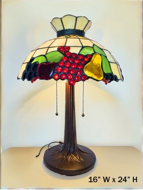Hand-Made Stained Glass Fruit Design Lamp